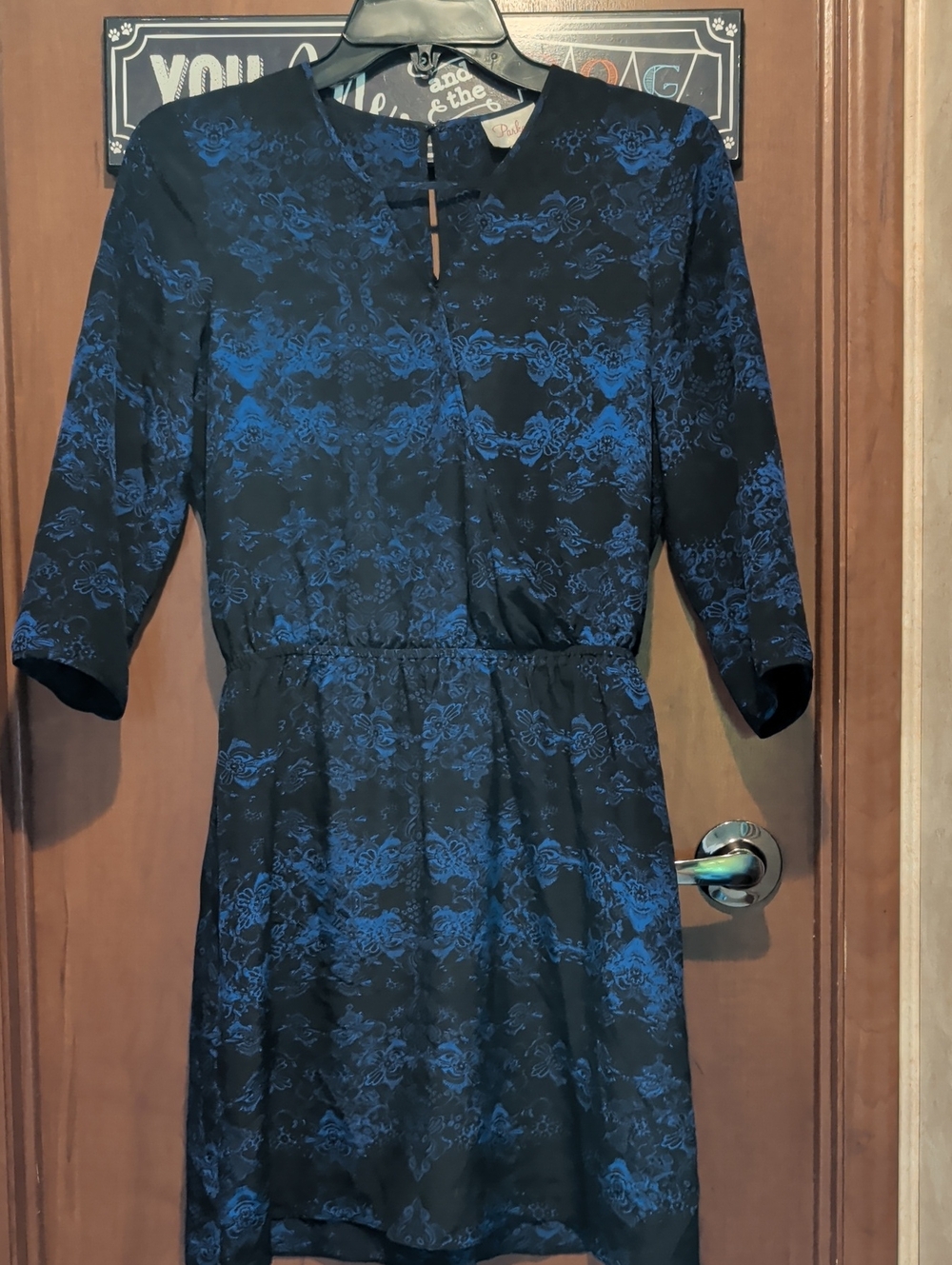 Parker Black and Purple Silk Floral Jacquard Mini Dress